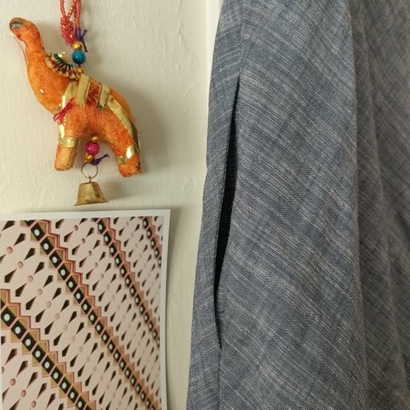 Chambray Midi Skirt with Buttons - Picture 3 of 6